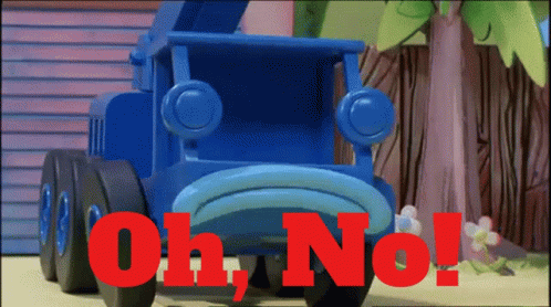 Blue Toy Truck With Oh No