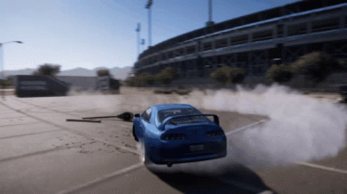 Blue Toyota Supra Drifting GIF