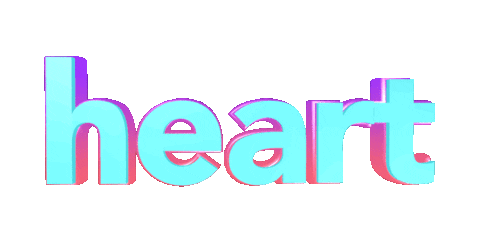 Blue Transparent Heart Sticker Neon Text Animation GIF