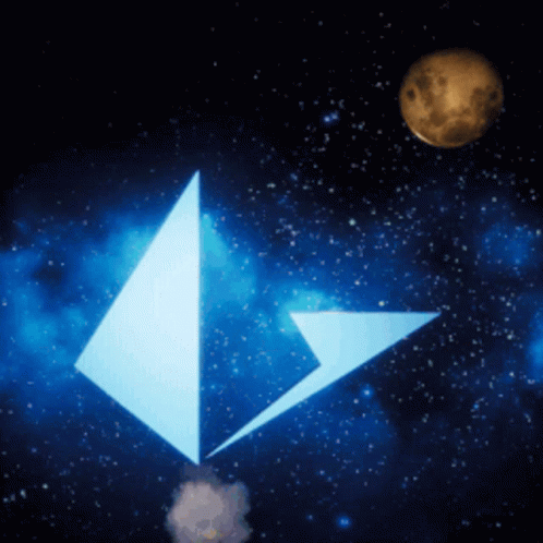 Blue Triangle In Galaxy With Moon GIF