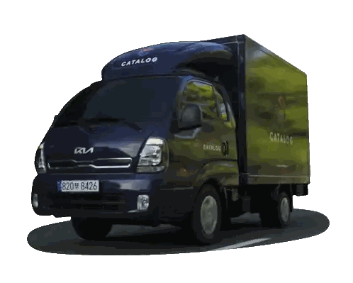 Blue Truck With Catalog Label