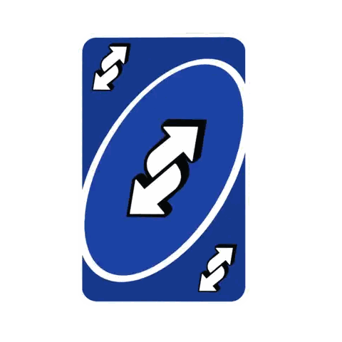 Blue Uno Card With Two White Arrows