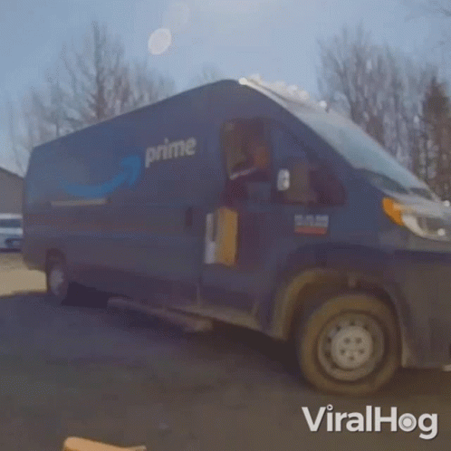 Blue Van With Prime GIF