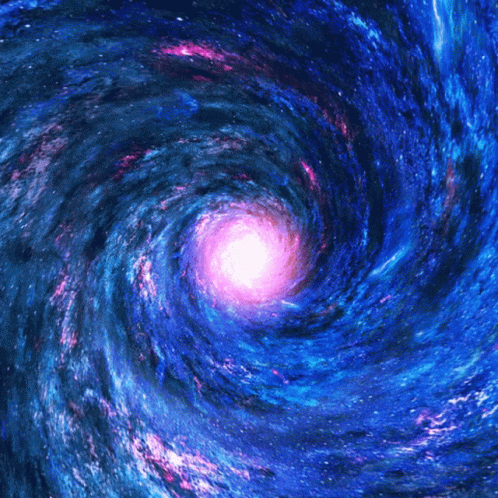 Blue Vortex With Glowing Pink Center GIF