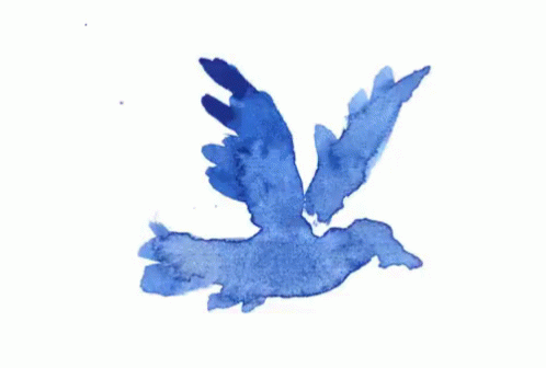 Blue Watercolor Bird Flying