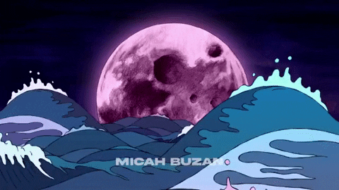 Blue Wave Reaches The Moon GIF