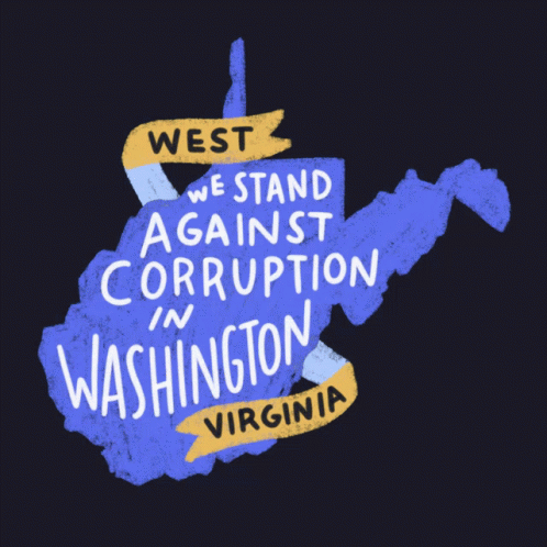 Blue West Virginia Map We Stand Against Corruption