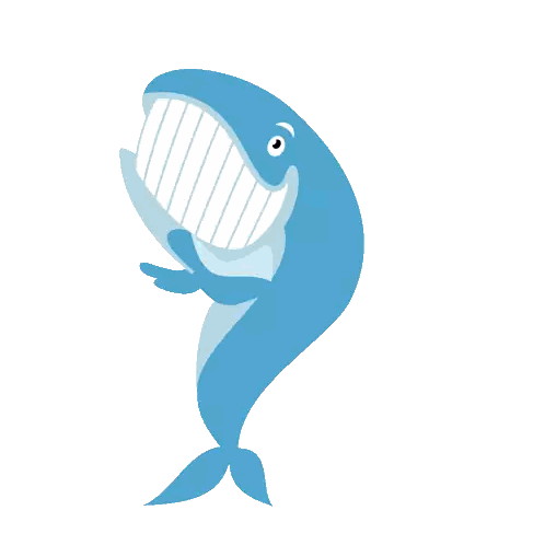 Blue Whale Waving Smile