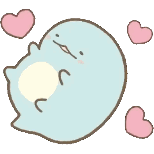 Blue Whale with Pink Hearts