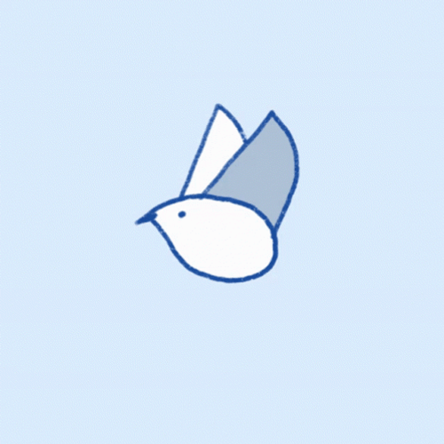 Blue White Bird Flying GIF