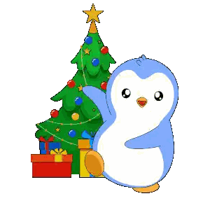 Blue White Penguin Christmas Tree