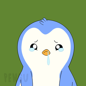 Blue White Penguin Crying Tear Down Nose