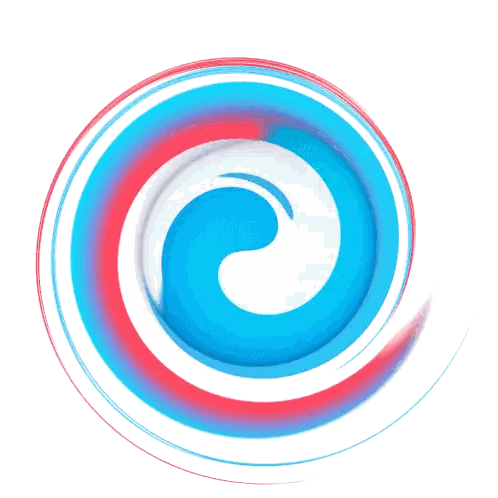 Blue White Red Swirl With White Center