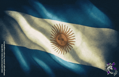 Blue White Yellow Flag with Sun