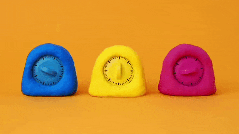 Blue Yellow Pink Shaking Timer GIF