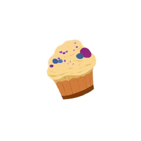 Blueberry Sprinkled Cupcake