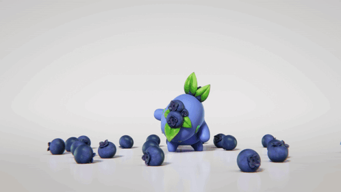 Blueberry With Green Leaf Among Blueberries