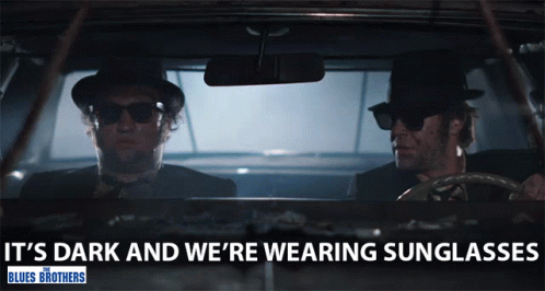 Blues Brothers Dark And Wearing Sunglasses GIF