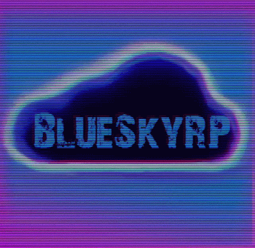 Blueskyrp on Purple and Blue Background