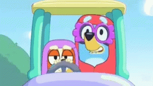Bluey Car Driving GIF