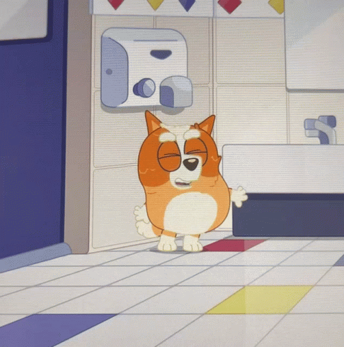 Bluey Under Hand Dryer GIF