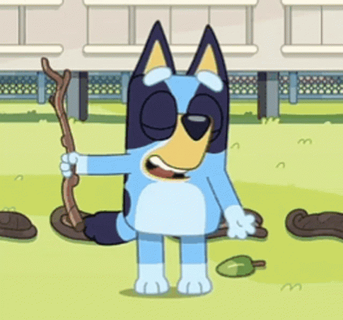Bluey Dancing With Stick GIF