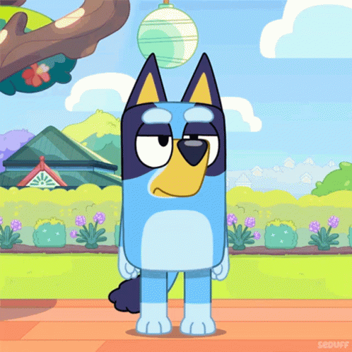 Bluey Looks Annoyed GIF