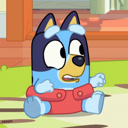 Baby Bluey Sitting GIF