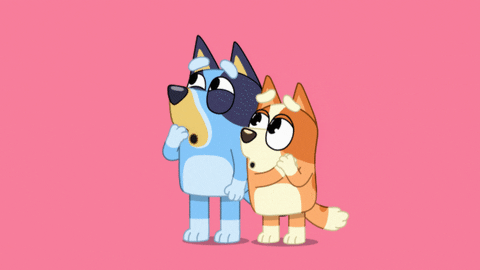 Bluey And Bingo Amazed GIF
