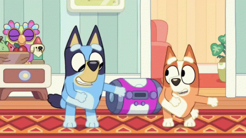Bluey And Bingo Floss Dance GIF