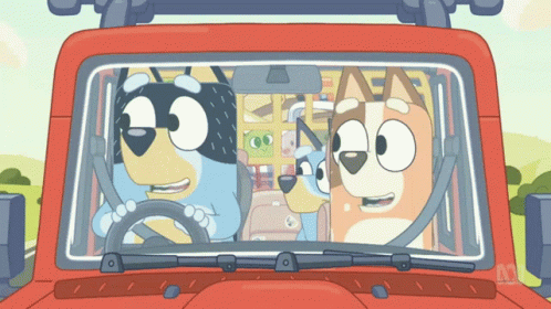 Bluey Animated Series Road Trip GIF