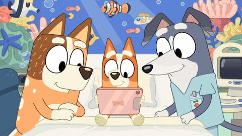 Bluey Chili And Bingo Heeler At Hospital GIF