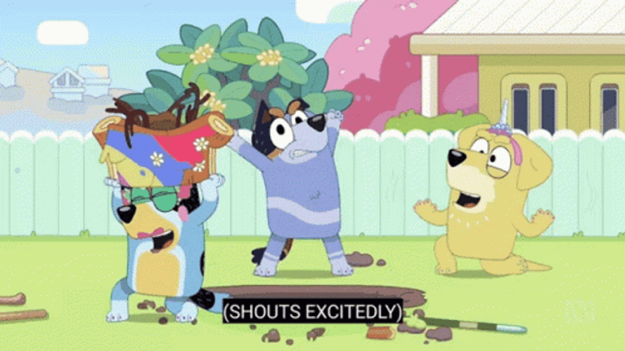 Bluey Heeler And Friends Excited GIF