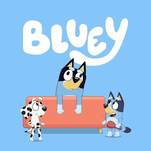 Bluey Poster With Dalmatian Wolf and Dog