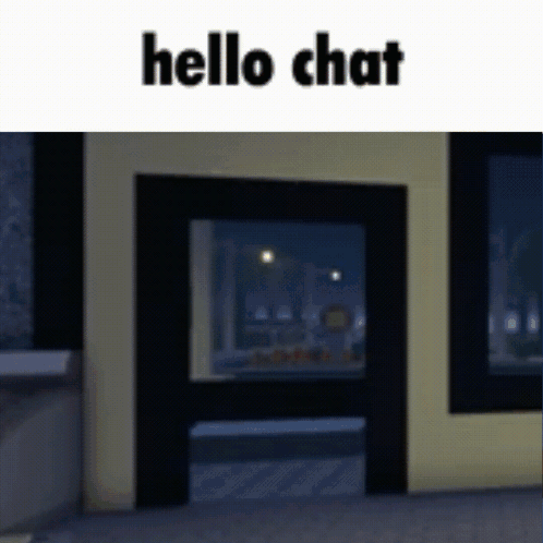 Blurred Building With Hello Chat Above GIF