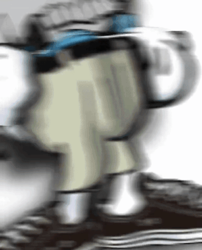 Blurred Cartoon Character Holding Coffee GIF