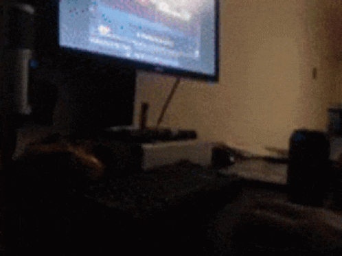Blurred Computer Monitor With Lines