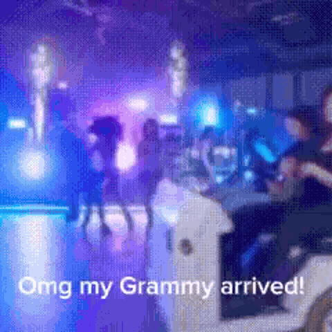 Blurred Crowd Omg My Grammy Arrived GIF