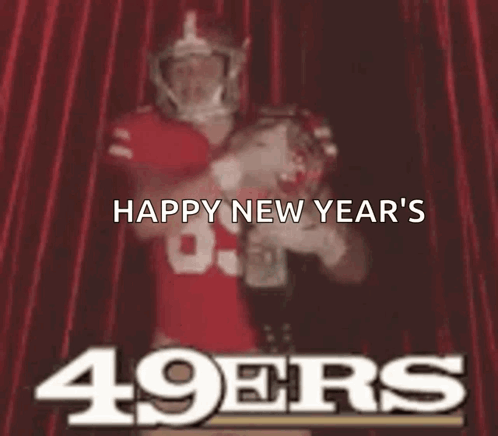 Blurred Football Player Happy New Year's 49ers