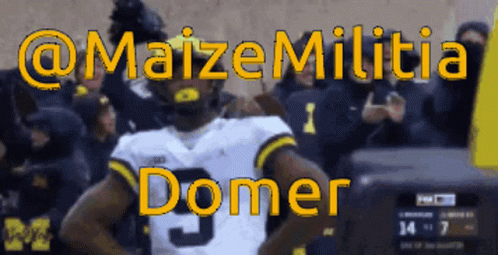 Blurred Football Player With Name Domer