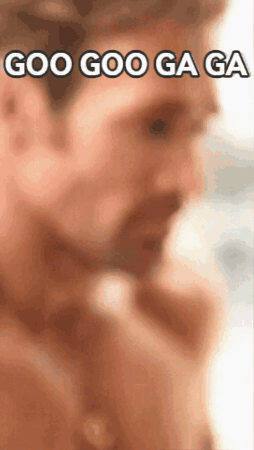 Blurred Image of Man With Words Goo Goo Ga Ga