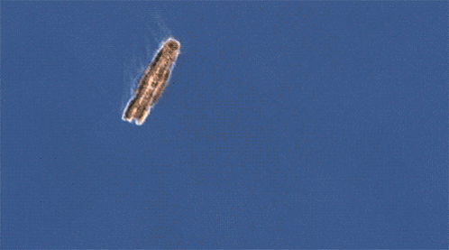 Blurred Image of Plane Flying Through Sky