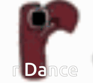 Blurred Letter R With Dance Below
