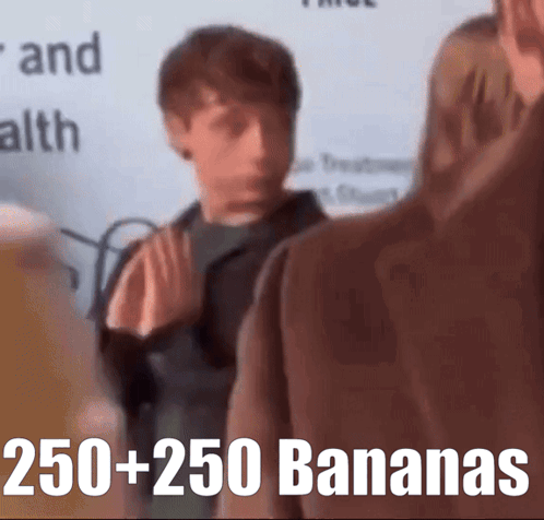 Blurred Man with 250 + 250 Bananas