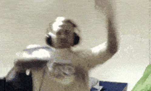 Blurred Person Dancing with Headphones