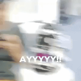 Blurred Person Holding Cell Phone Saying Ayyyy