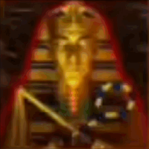 Blurred Pharaoh Face Red Background