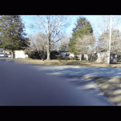 Blurred Street With Trees and House