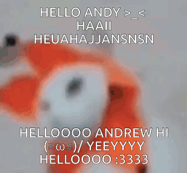 Blurred Stuffed Animal With Hello Andy
