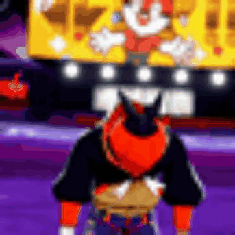 Blurry Cartoon Character in Front of Bus
